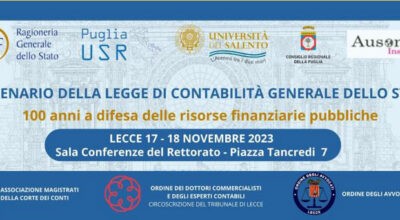 Il 17-18 novembre a Lecce convegno per i 100 anni della legge di Contabilità Generale dello Stato. Interviene la Presidente Paola Briguori